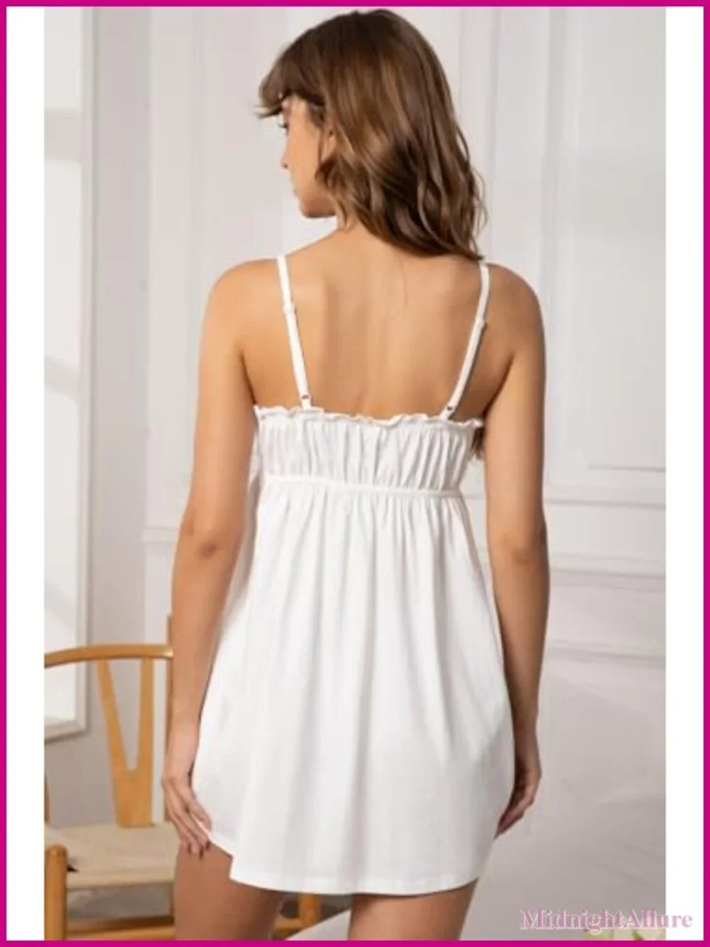 Women's Cotton Spaghetti Strap Babydoll Nightgown Chemise Lace Sleepwear